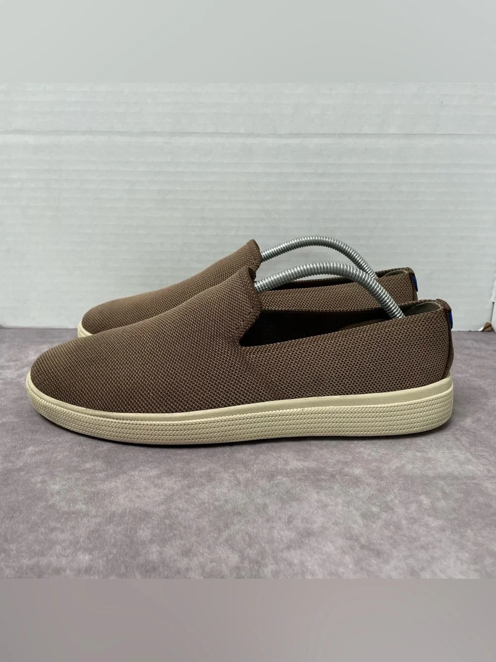 Rothy's The Original Slip On Sneaker Mens Size 10.5 Brown Knit Shoe Casual